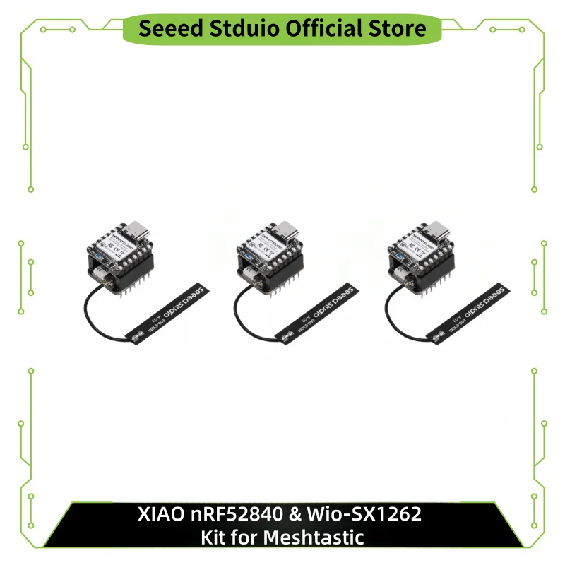 Seeed Studio XIAO nRF52840 & Wio-SX1262 Kit für Meshtastic, 868 MHz, 915 MHz, LoRa 862-930 MHz, Mikrocontroller Bluetooth, integrierte Antenne 4