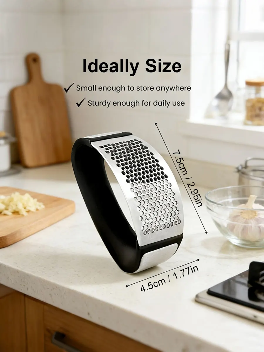 1PC Innovative Stainless Steel Garlic Press - Efficient Garlic Paste Maker Essential Kitchen Tool - Image 4