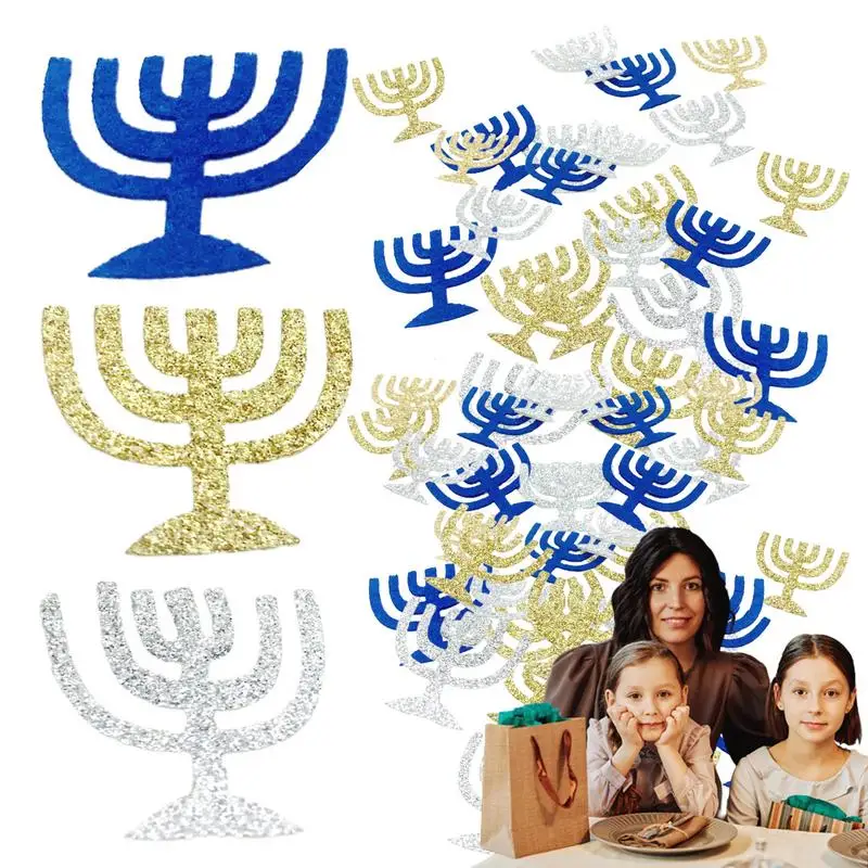 Happy Hanukkah Decorations 50pcs Non Woven Centerpieces Hanukkah Table Decorations Hanukkah Table Centerpiece Sign Rustic Tiered