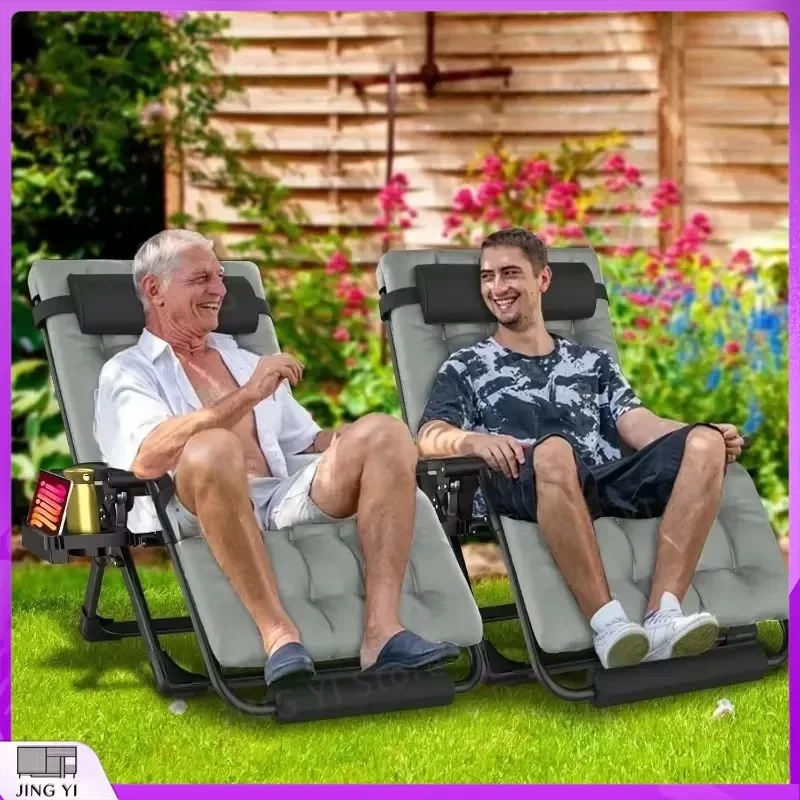XXL Oversized Zero Gravity Lounge Chair 33 Inch Wide Padded Recliner with Adjustable Headrest Removable Cushions Storage Bag