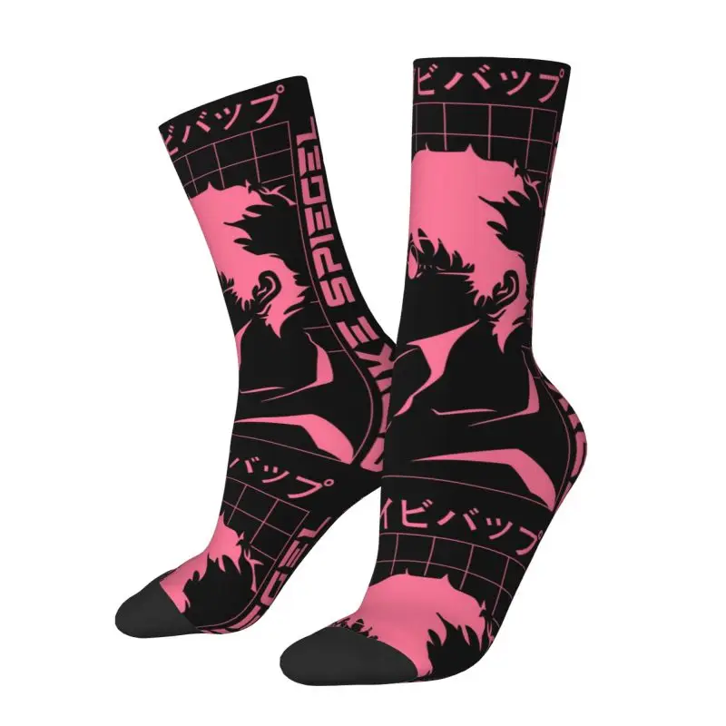 

Custom Novelty Men's Cowboy Bebop Anime Dress Socks Unisex Warm Breathbale 3D Printed Cartoon Manga Crew Socks