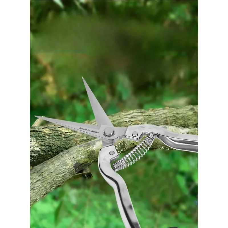 BIESUO Stainless Steel Pruning Shears Gardening Tools Shears with Serrated Zinc Alloy Handle Fruit Tree Rough Branch Shears