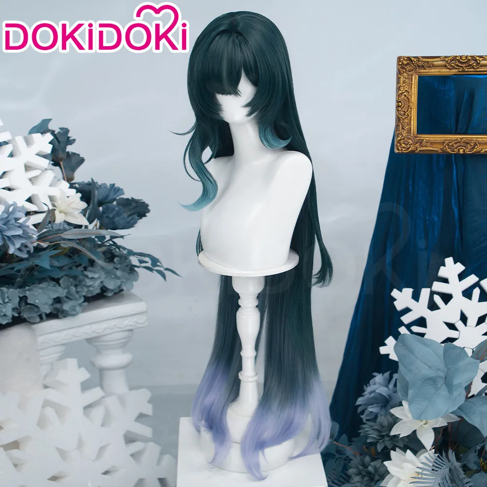 Anime Genshin Impact Vodyanitsa Cosplay Wig Csoplay Green Purple Gradient Hair Comic Con Props Role Play Gift Halloween Party view 2