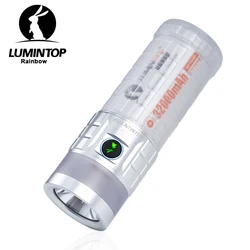 EDC LED Flashlight Power Bank Type C Discharge Rechargeable Lamp Self Defense Camping Lantern Torch Outdoor Color Lights Rainbow