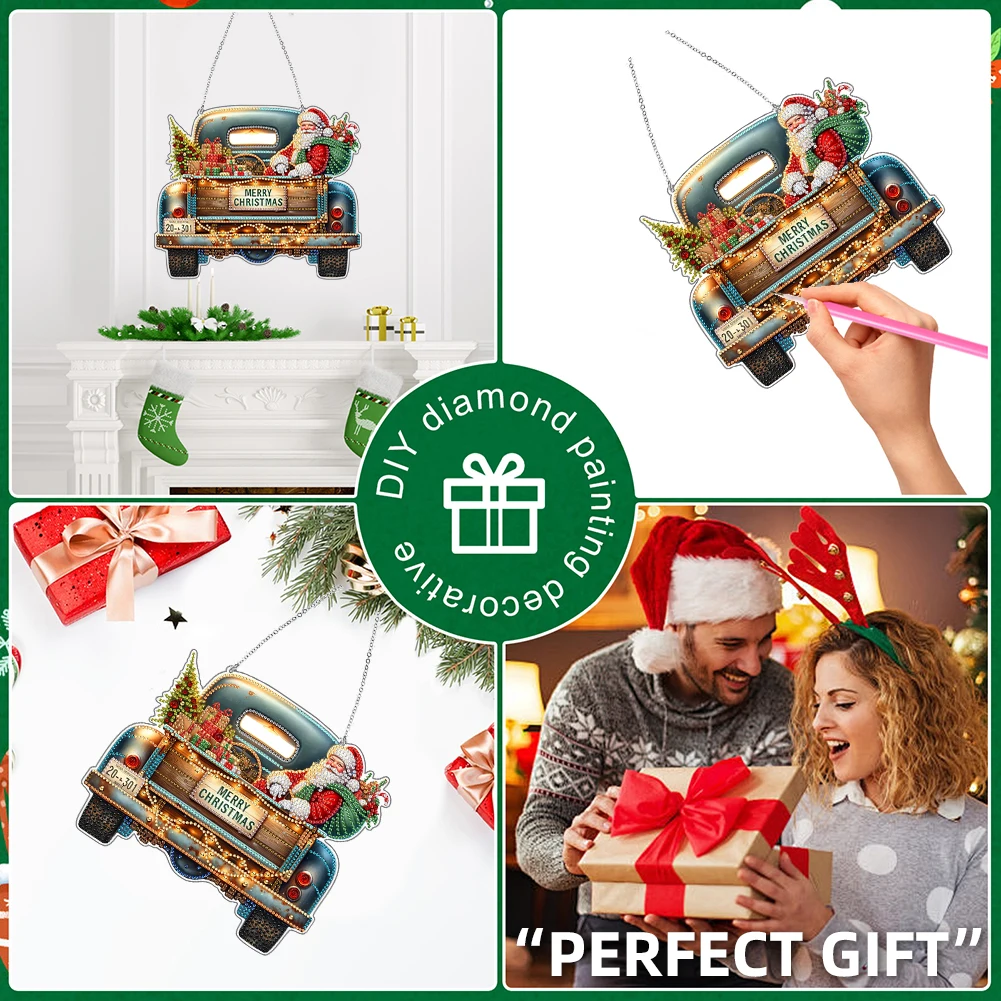 

2D/Flat DIY Acrylic Hanging Diamond Art Kits Special Shape Diamond Art Pendant Diamond Painting Set Home Wall Decoration Crafts