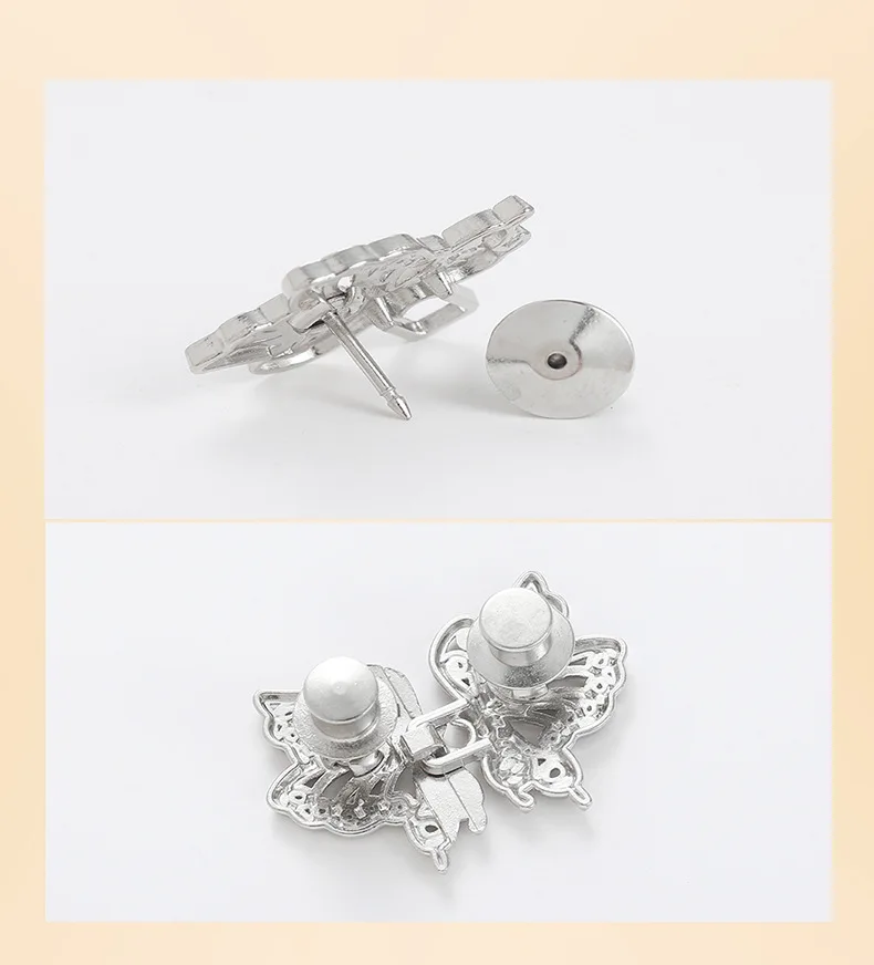 Jeans Button Adjustable Clips for Pant Skirts Waist Tightener Buckle Snap Button Adjuster Butterfly Pin Button Clothing Supplies