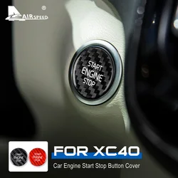 AIRSPEED Real Carbon Fiber for Volvo XC40 Car Engine Start Button Sticker Accessories Interior Trim Ignition Device Cover Decal