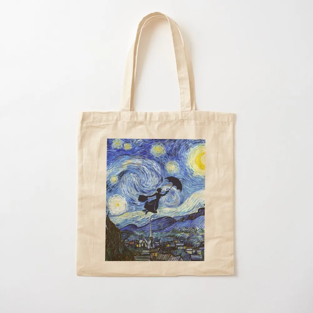 Mary Poppins Starry Night Tote Bag Candy bags shopping cart bags Canvas Tote Bag