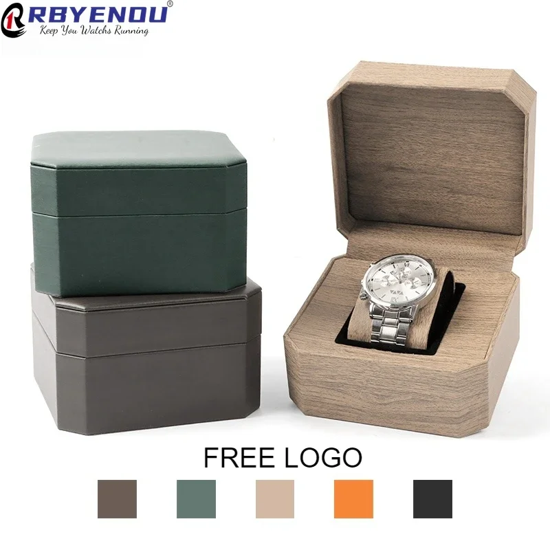 Octagonal PU Leather Watch Case Box Rubiks Cube Business Storage Jewelry Box Gift Free Logo Customization High Tactile Packaging