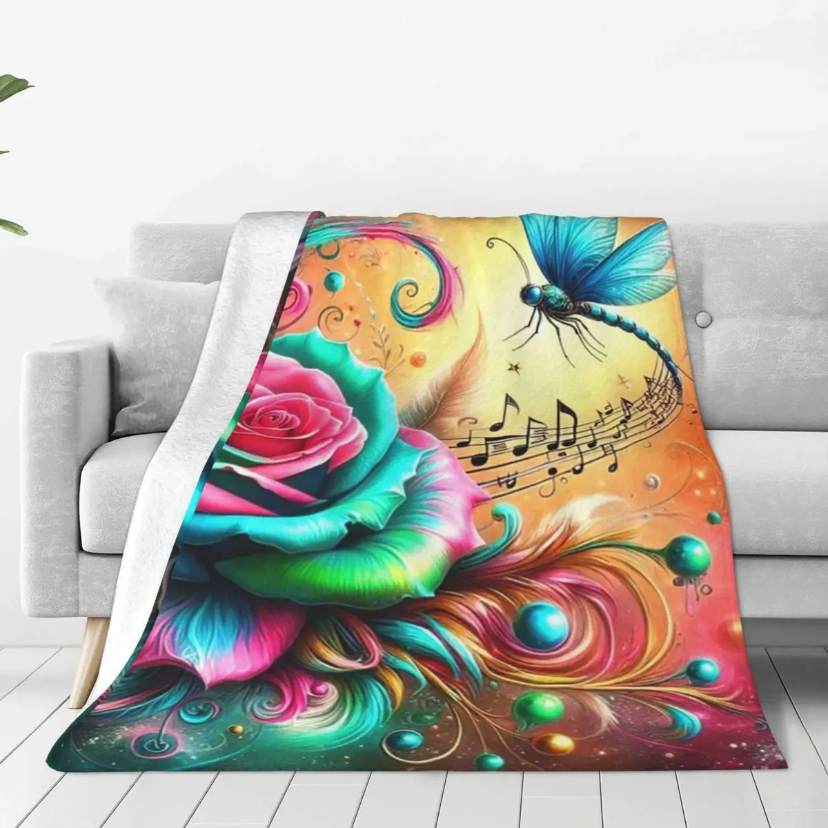 Pink Roses Firefly Blanket Fleece Multi-function Sofa Throw Blankets For Couch Bedding Office Throws Bedspread Quilt