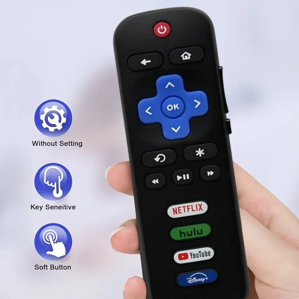 

New RC280A Remote Applicable for Roku TV TCL 32S850 55UP120 50FS3750 32FS3700 32FS4610R 32S800 Hisense Philips Onn Not Stick/Box