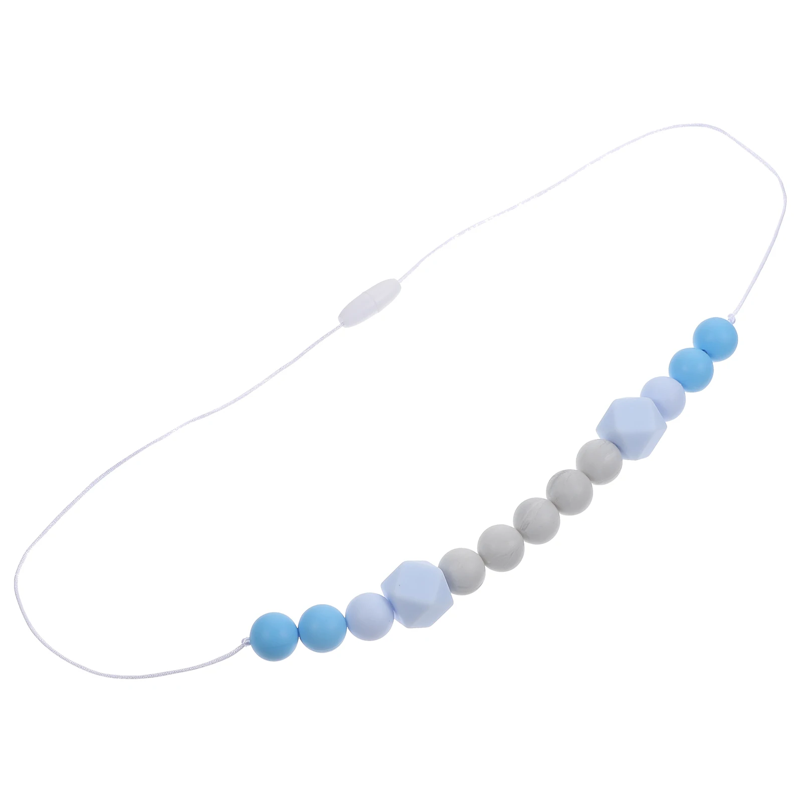

Contrast Color Necklace Pendant Teething Toys Sensory Necklaces for Baby Silicone Chewable Mom Nursing Black Blue