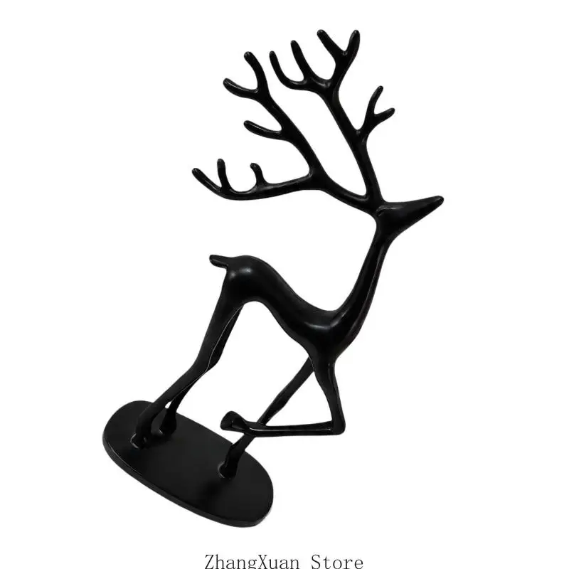 Rentier-Figuren, Hirsch-Skulptur mit Präsentationssockel für weihnachtliche Raumgestaltung, 3 x – Detail 7