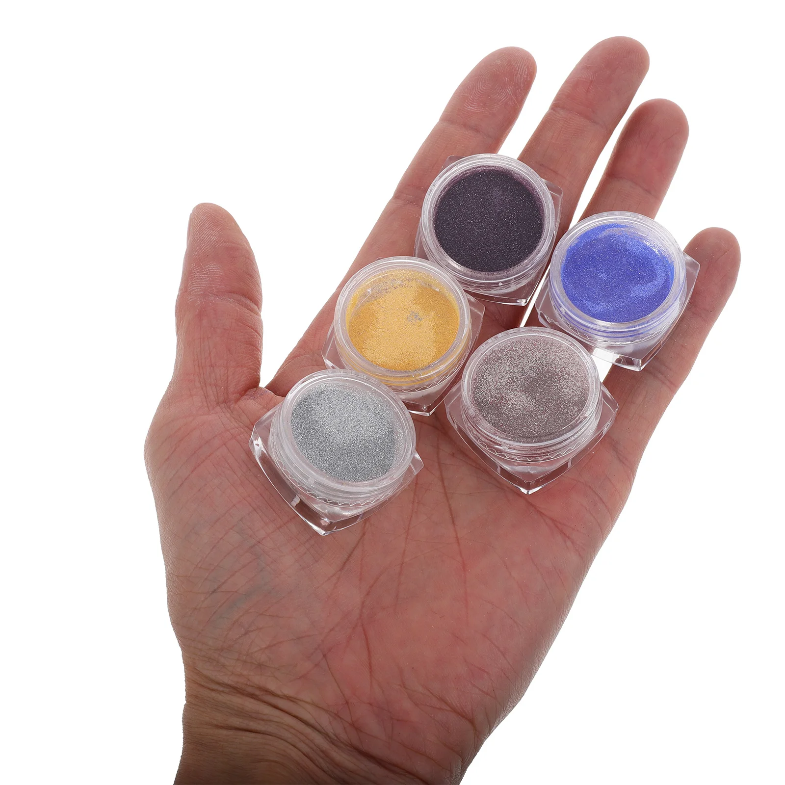 5 szt. Diamentowy Puder Odblaskowy Błyszczące Dekoracje Artystyczne na Imprezy Wesela Występy Sceniczne Brokatowe Cekiny do Paznokci Akrylowych