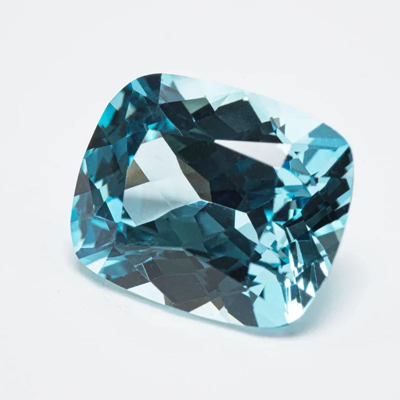 Lab Grown Sapphire Rectangular Cushion Shape Aquamarine Color VVS1 Charms DIY Jewel Making Material Selectable AGL Certificate