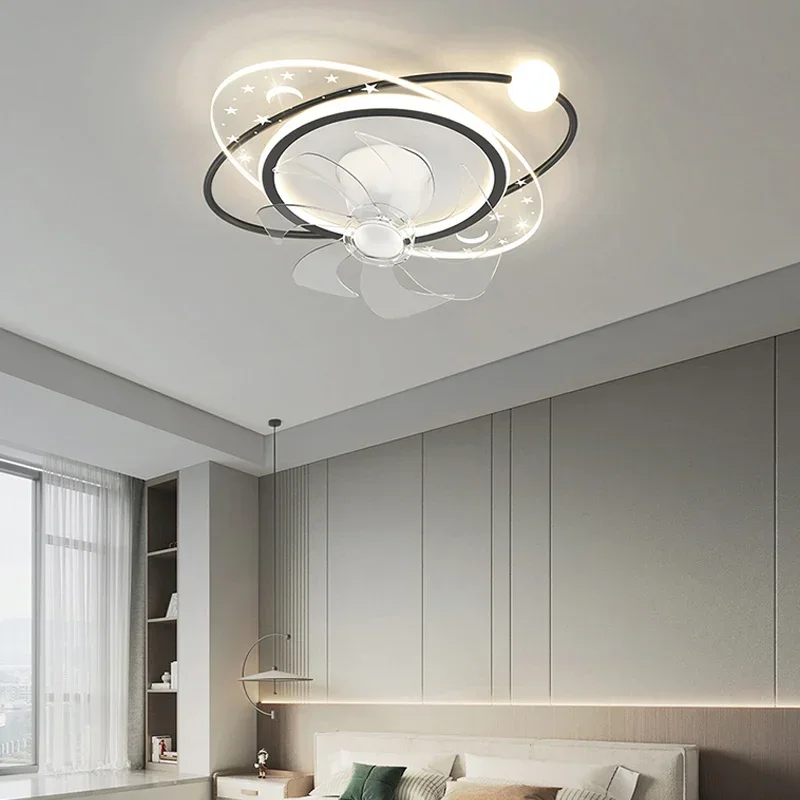 Modern Minimalism Led Dimmable Ceiling Fans Nordic Study Room Acrylic Ceiling Lamp Indoor Led Luminarias Lighting Fixtures