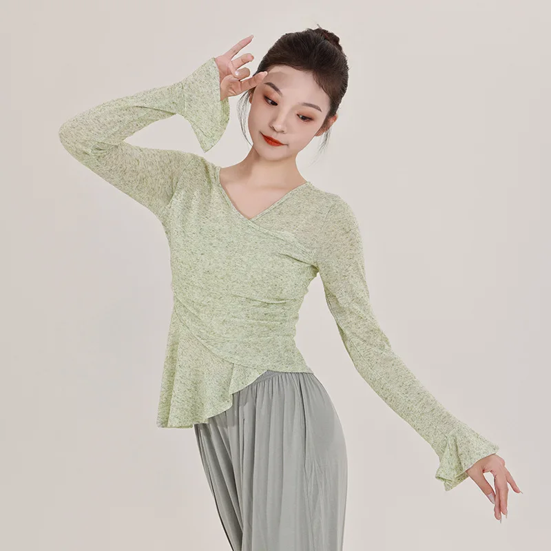 

Dance clothes Adult new autumn and winter long-sleeved tops Modern dance practice clothes Classical daily training dance clothes