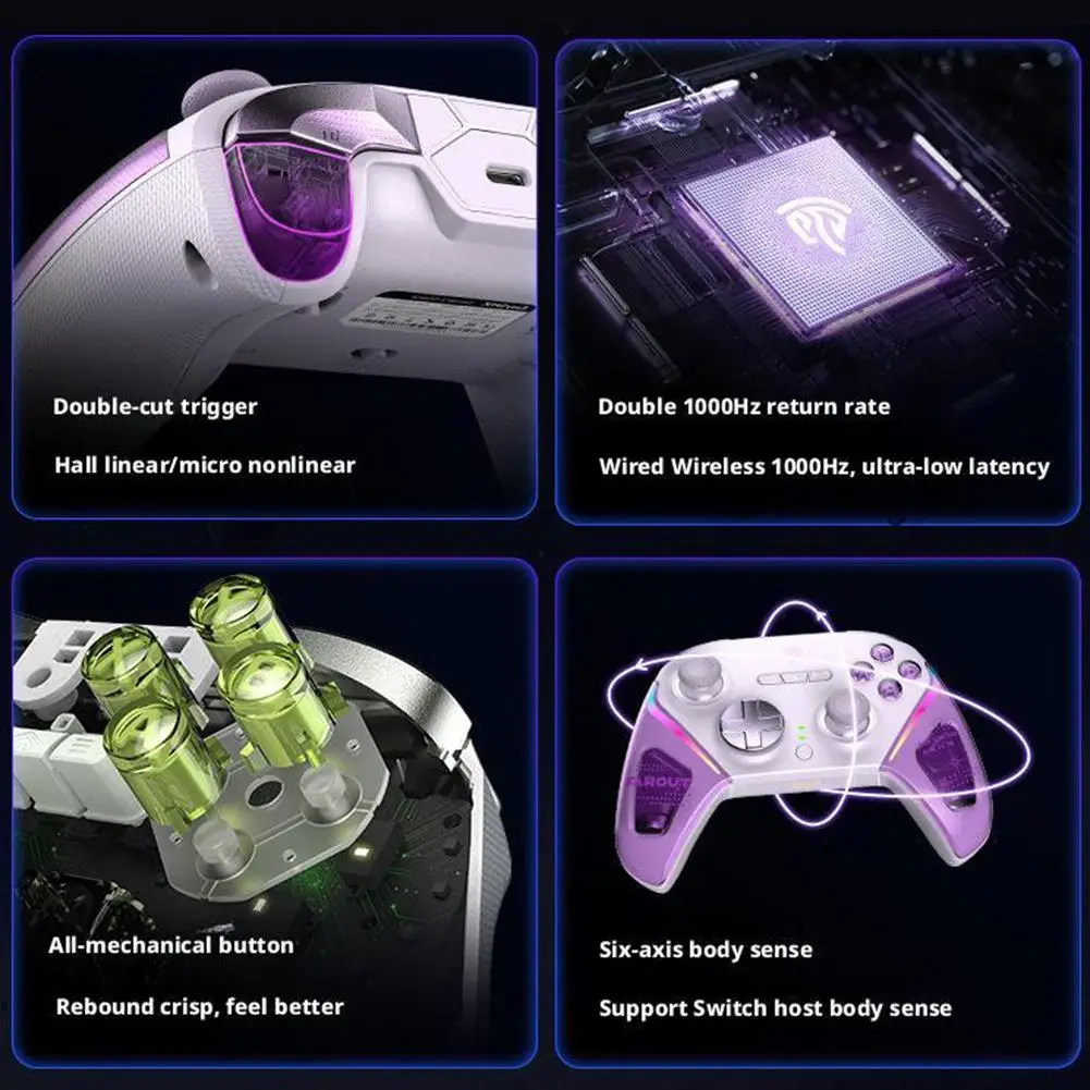 EasySMX D10 Wireless Gamepad Bluetooth Mechanische Controller Für PC/Switch/i0S/Android TMR Sticks Joystick RGB Hall wirkung