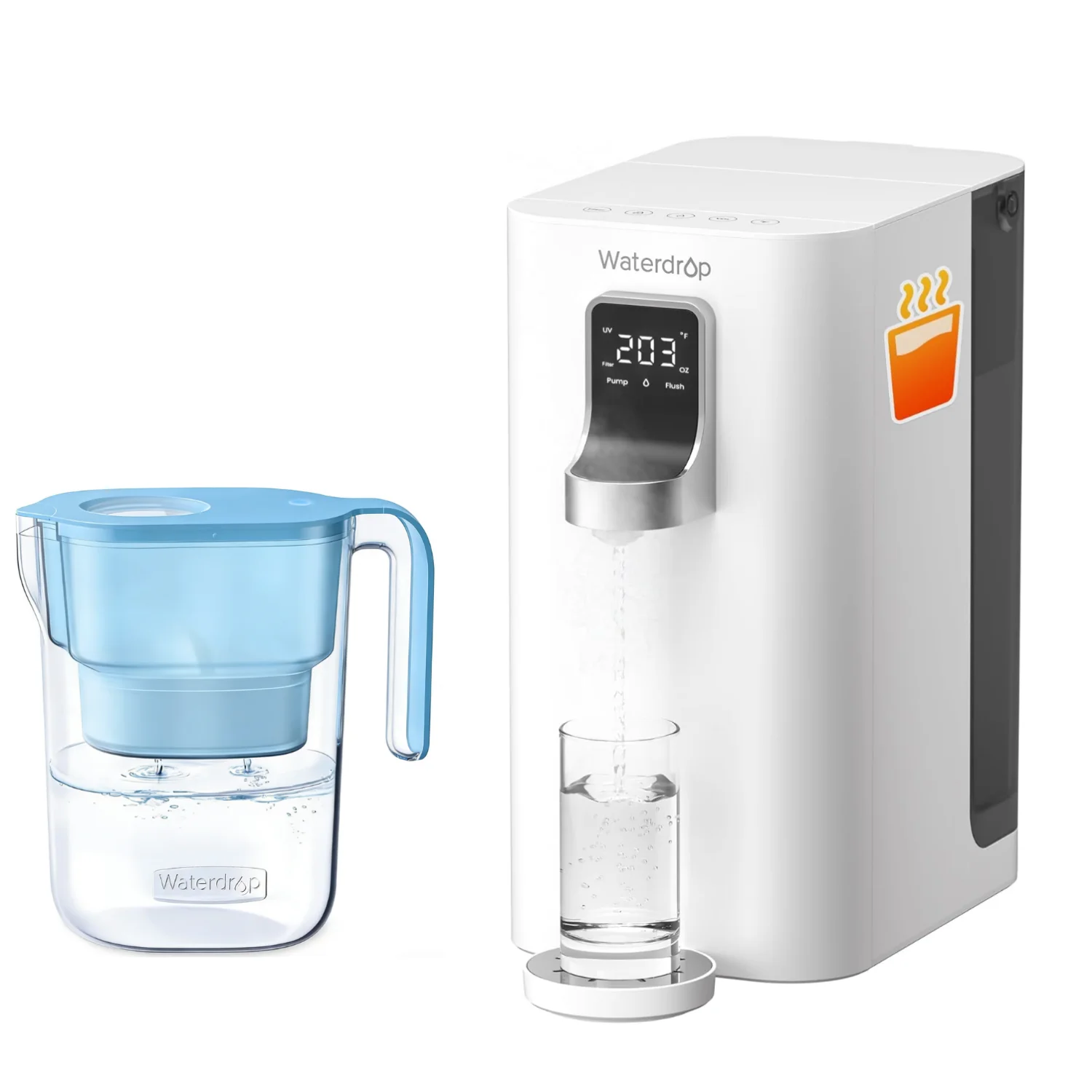 [Instant Hot] Sistema de ósmosis inversa de encimera Waterdrop K19-H, incluida jarra de filtro de agua Waterdrop con 1 filtro