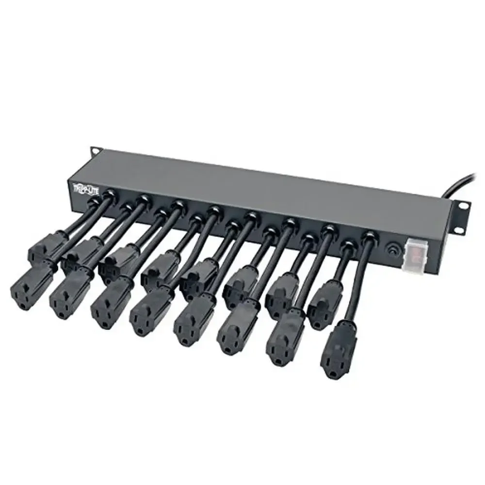 Carregador Power Strip, Chromebooks, MacBook, Ar, Smartphones, Tablets, Cabo de 15 pés, 15A Circuit Breaker UL, 16-Outlet, 1U Rack-Mount