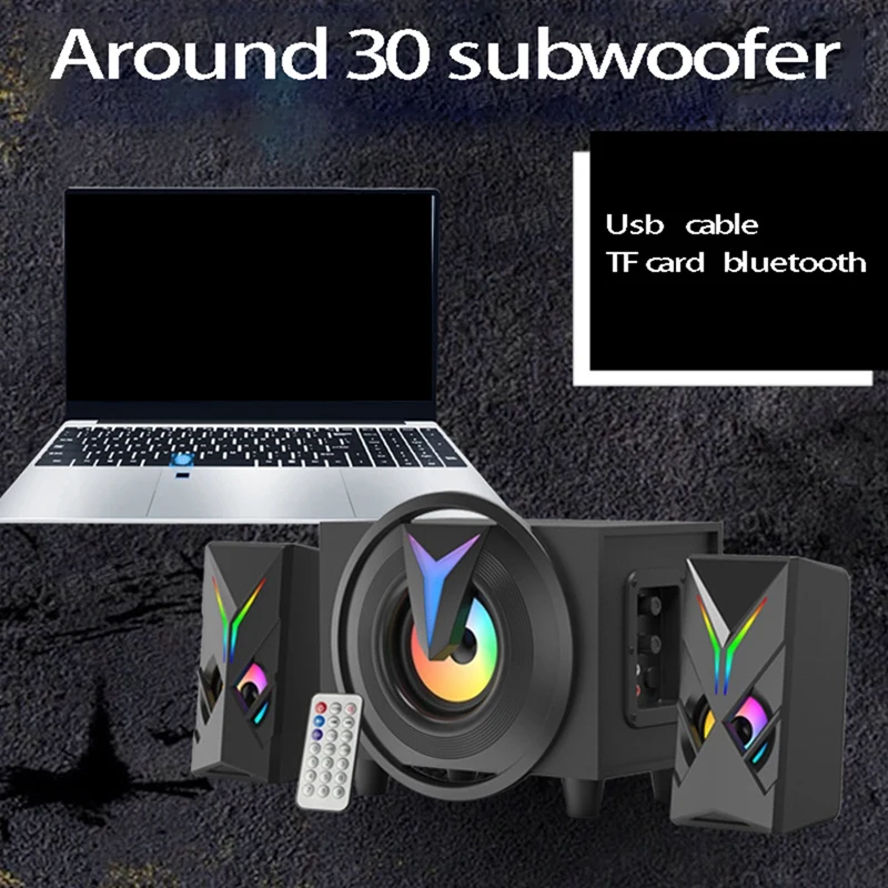 RGBステレオコンピュータースピーカー,3.5mm入力,ボリュームコントロール,マルチメディアデスクトップスピーカー,ゲーム,コンピューター,タブレット,電話