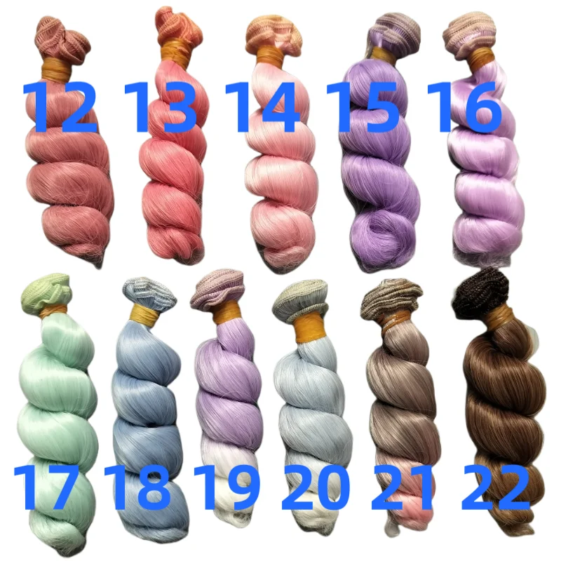 1pcs 15cm Length Natrual Color Thick 1/3 /1/4 1/6 Bjd Curly Wigs Wave Doll Hair