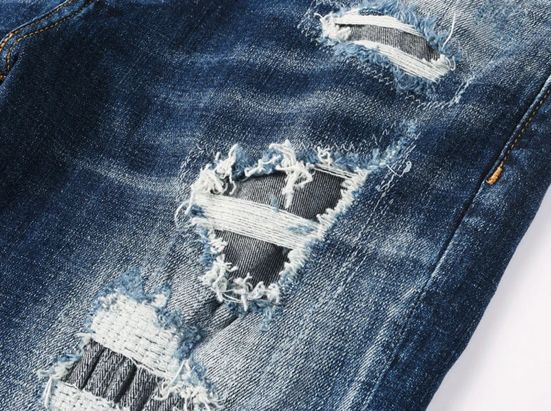 Humbre Men's Nostalgic Stretch Slim Fit Jeans Fashionable Washed Water Hip-Hop Brand Y2K Style Casual Comfortable Denim Pants