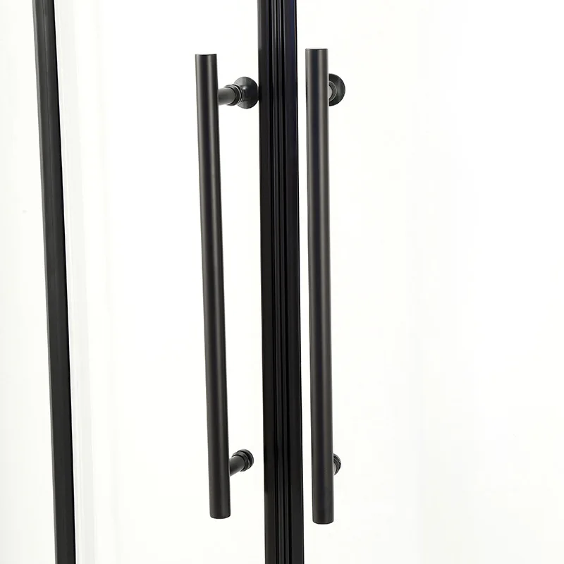 

Simple black frame curved shower room