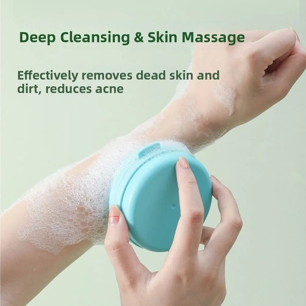 

Portable Silicone Bathing Brush Massage Hanging Rope Shower Head Scrubber Exfoliating Multi-functional Body Scrub Soap Box