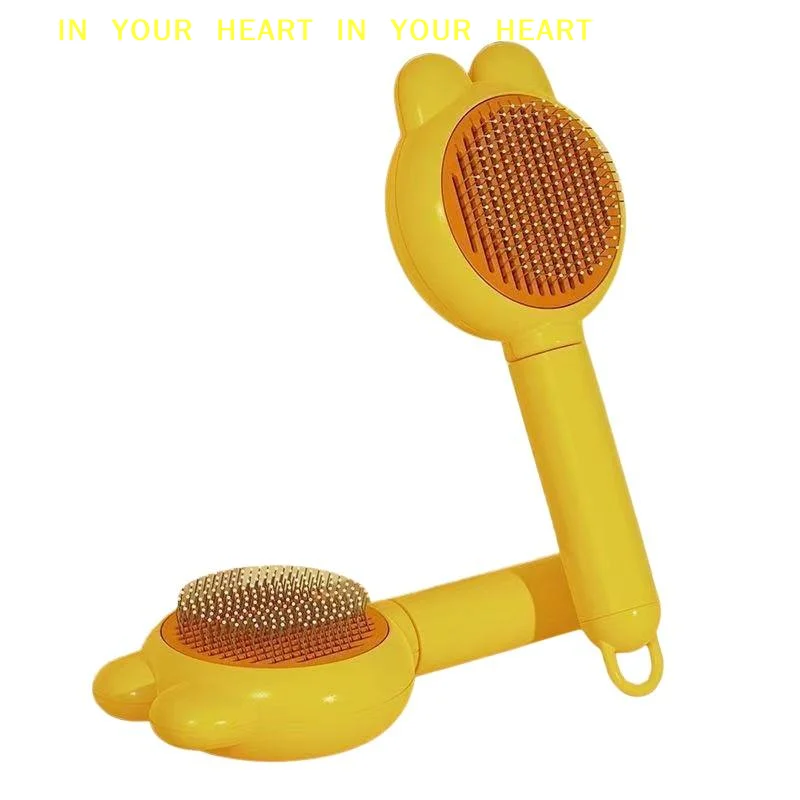 【X】Self Cleaning Anti-static Cat Grooming Brush Soft Slicker Comb Removes Loose Fur for All Cat Breeds