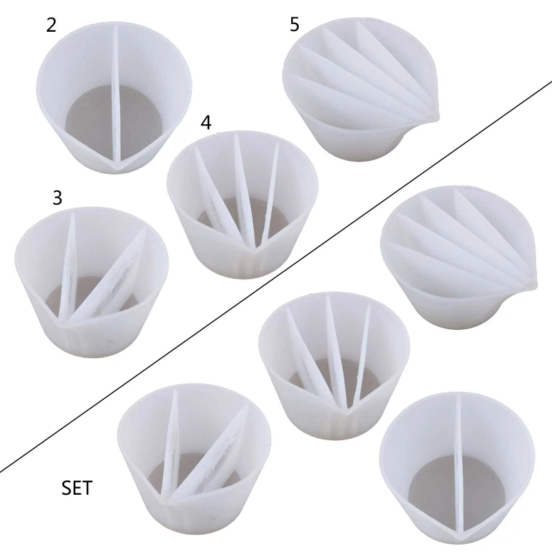 Clear Silicone Reusable Mixing Measuring Cups Liquid Epoxy Resin Distribution
