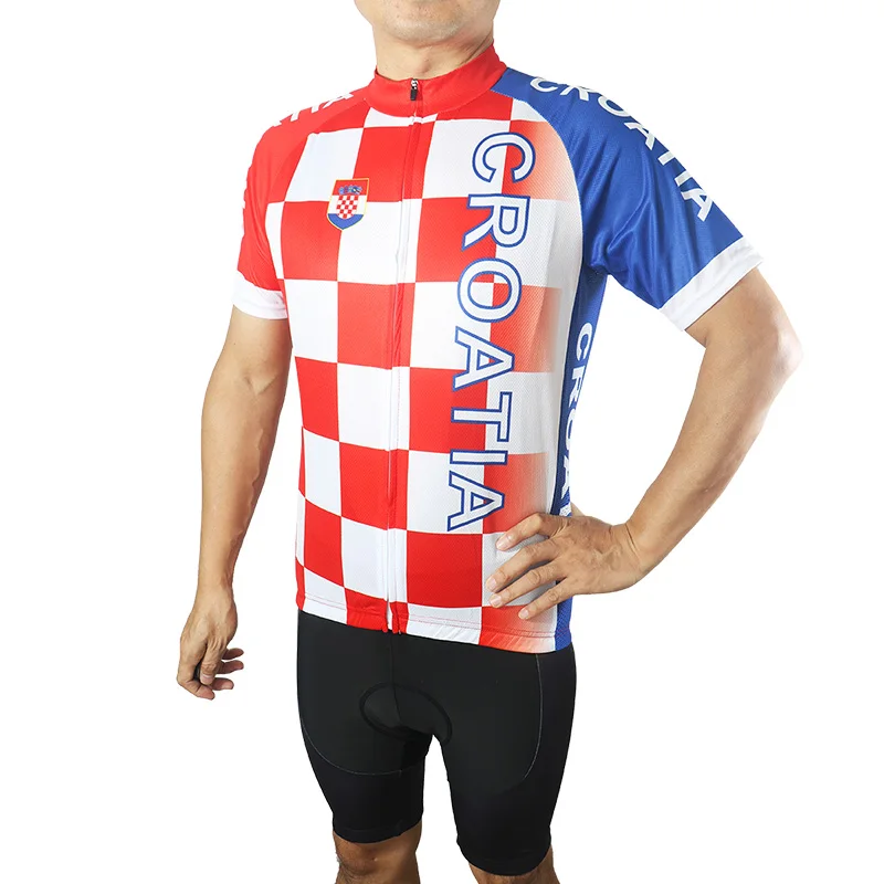 Croatia Cycling Jersey Shirt, Mountain Bike Clothes, MTB Road Wear, Sports Downhill Motocross Bicycle Top, National Red Flag