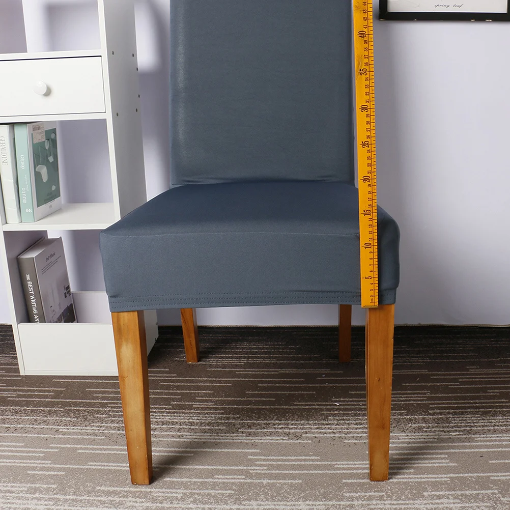 غطاء كرسي الطعام المطاطي باللون الرمادي الداكن، غطاء حريري الحليب، واقي قابل للإزالة وقابل للغسل للمطبخ وغرفة المعيشة والمكتب #6