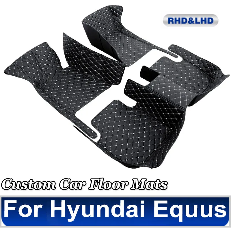 Custom Car Floor Mats for Hyundai Equus 5 Seat 2010-2017 Years Artificial Leather 100% Fit Interior Details Car Accessories