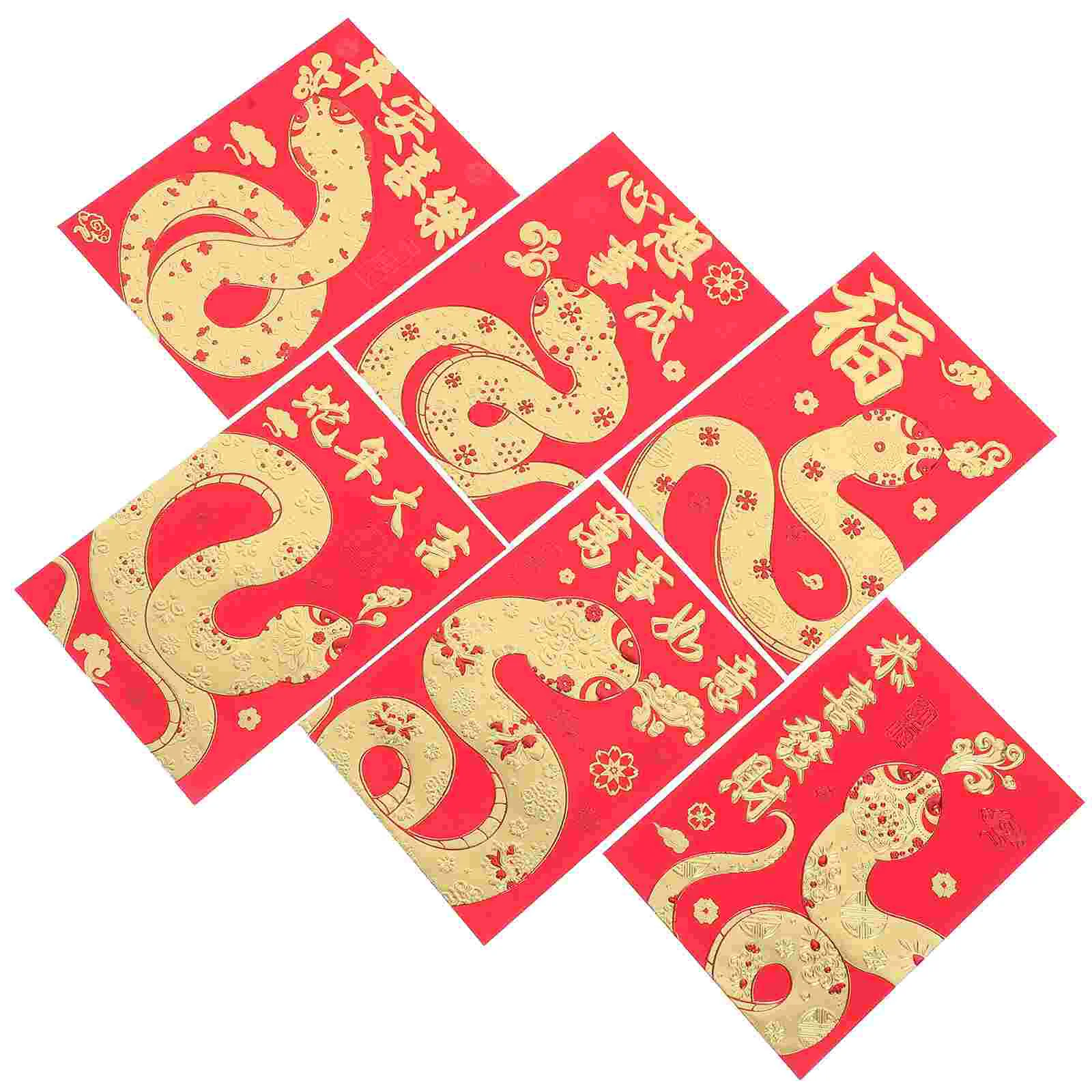 36 Pcs Decorative Red Packets Year of The Snake Envelope Lunar New Envelopes Lai Feng Paper