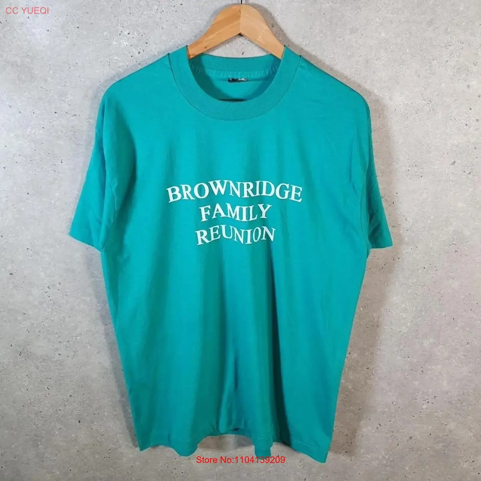 Vintage Fruit Of The Loom Brown ridge Family Reunion 90s T Shirt Mens Large Blue long or short sleeves vintage Washed Stylish