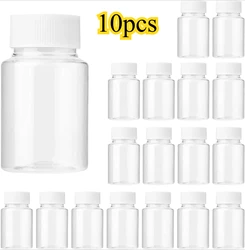 10pcs 15ml-100ml Empty Refillable PET Transparent Plastic Jar Bottle Travel Cosmetic Container Pot Holder Case Plastic Screw Lid