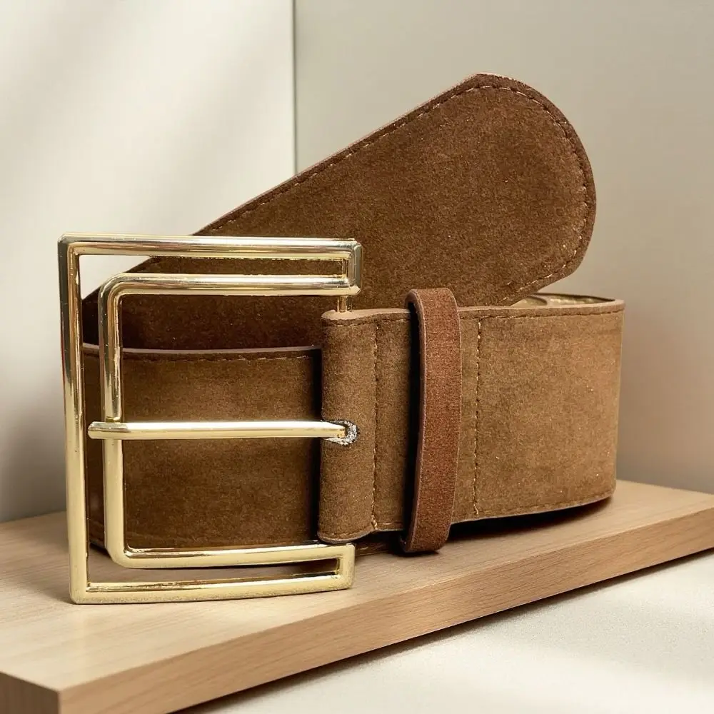 العصرية دبوس مشبك حزام جلد الغزال تصميم فاخر تنوعا المرأة حزام خصر واسعة حزام معطف تنورة الديكور