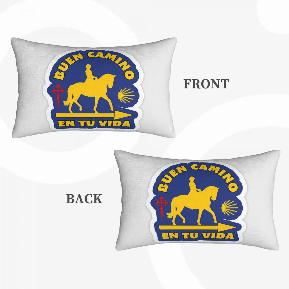 Yellow Camino De Santiago Scallop Shell Rectangle Pillowcase Cushion Cover Decor Bedroom Bed Home Comfort Throw Pillow