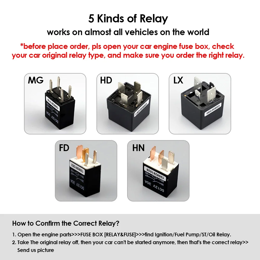 Universal Car Relay Immobilizer Anti Theft Device Hidden Engine Lock Security Relay Auto Vehicle Anti Theft System