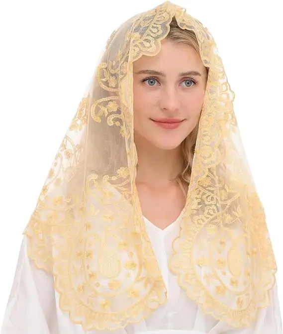 Spanish Style Lace Mantilla Women Head Covering Catholic Veil Church Veil