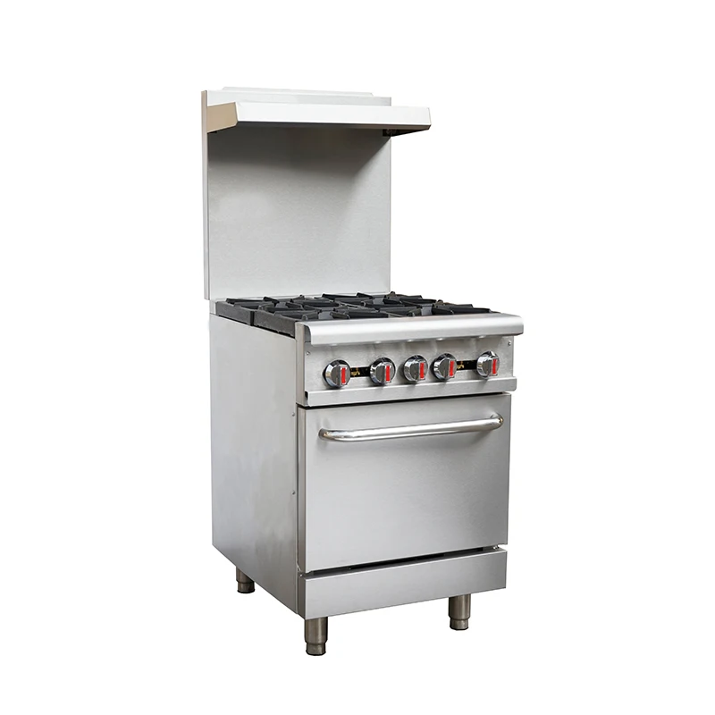 

Commercial 4-burner gas stove with energy-efficient oven SS304 for kitchen café dining restaurant