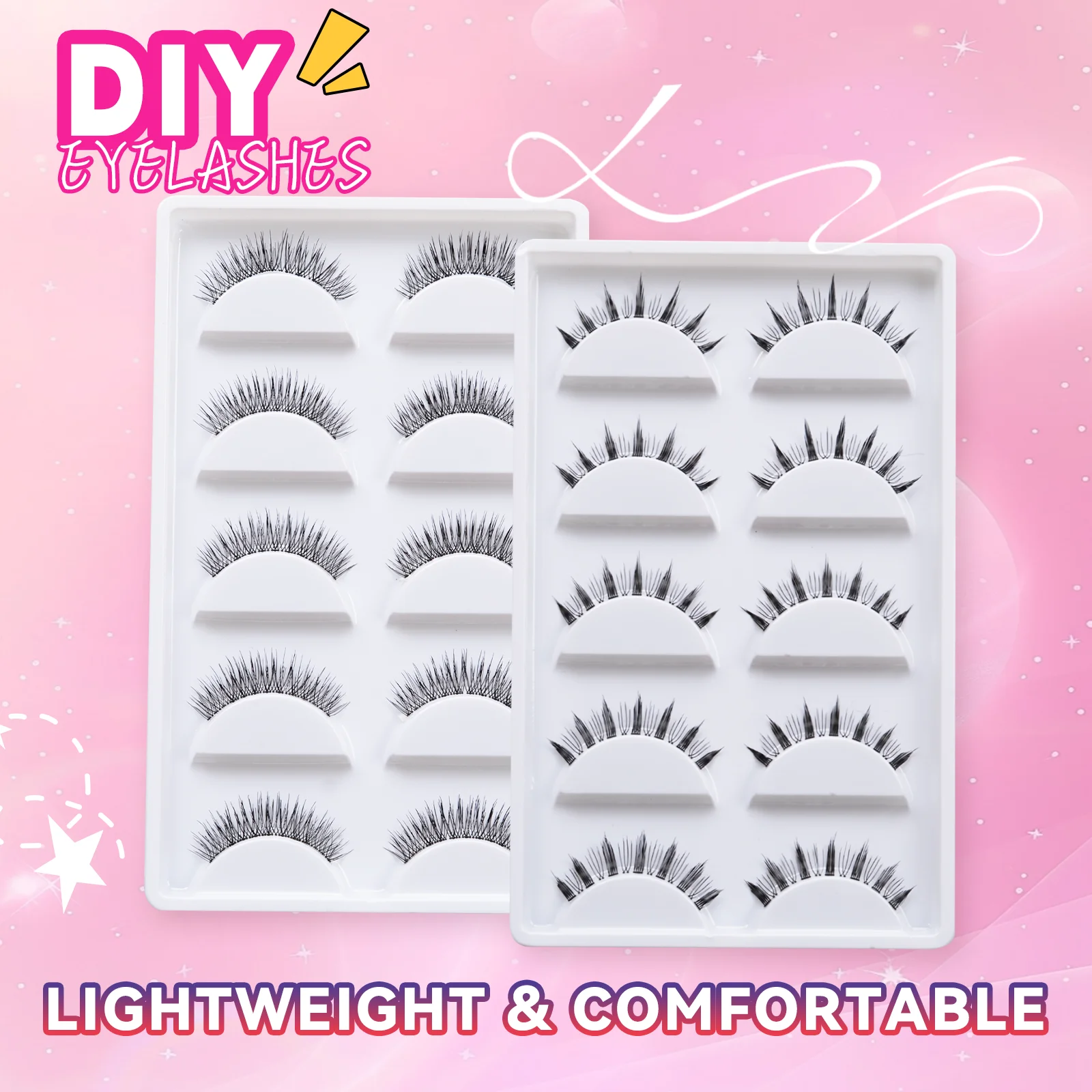 5 paires de cils Cosplay cils Extension Lolita faux cils fée japonaise Lolita doux cils outils de maquillage des yeux