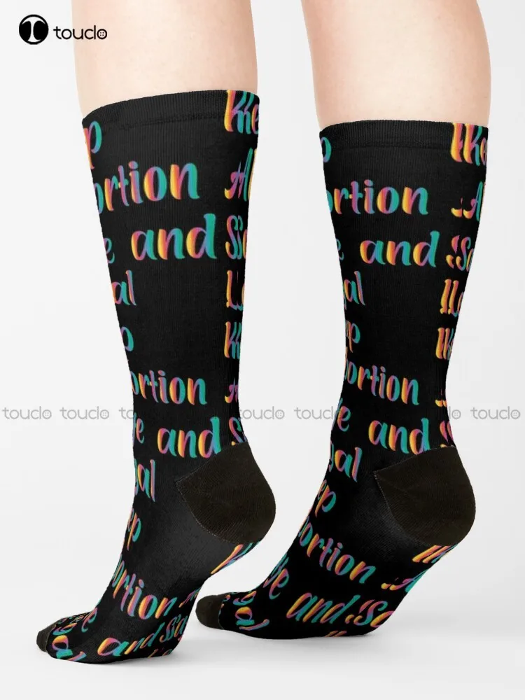 Keep Abortion Safe And Legal Socks Kawaii Socks Fashion Creative Leisure Funny Art Abstract Oil Painting Socks Unisex Adult