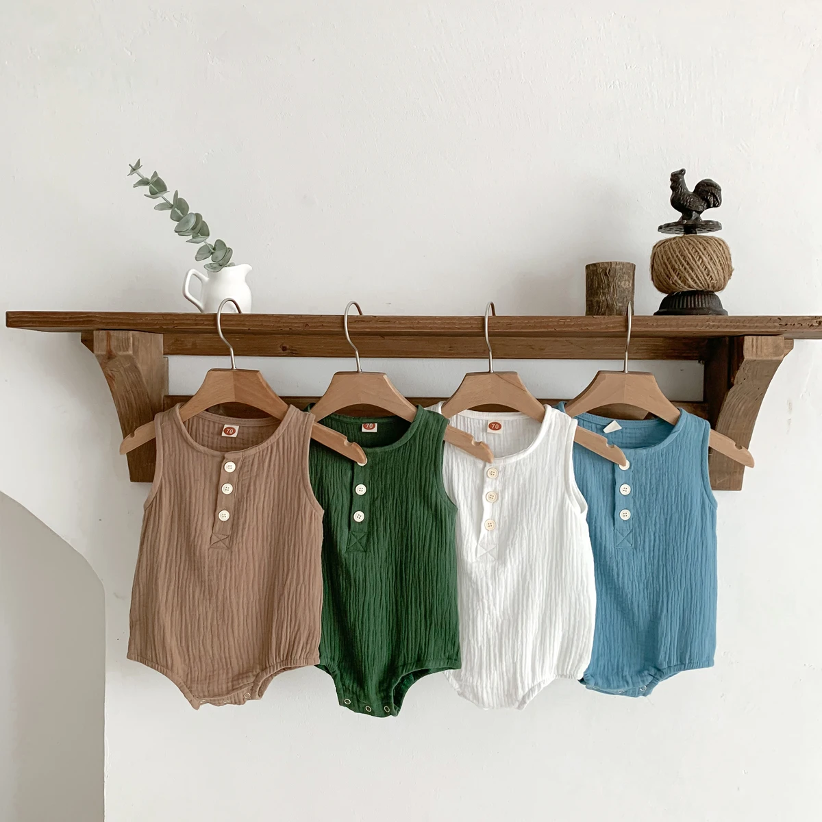 Baby Infant Newborn Girls&boys Comfort Button Sleeveless Romper Jumpsuit Bodysuit Summer Clothes