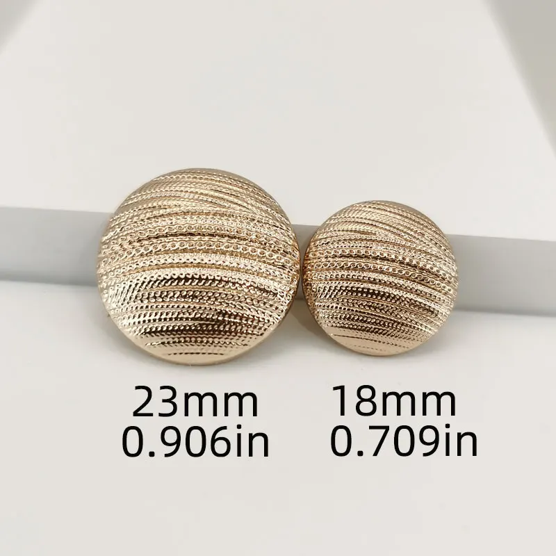10 Stück 18/23 mm goldene Metallknöpfe im britischen Stil für Anzug, Mantel, Jacke, Sweatar-Nähen, einfache dekorative Großhandelsknöpfe – Detail 4