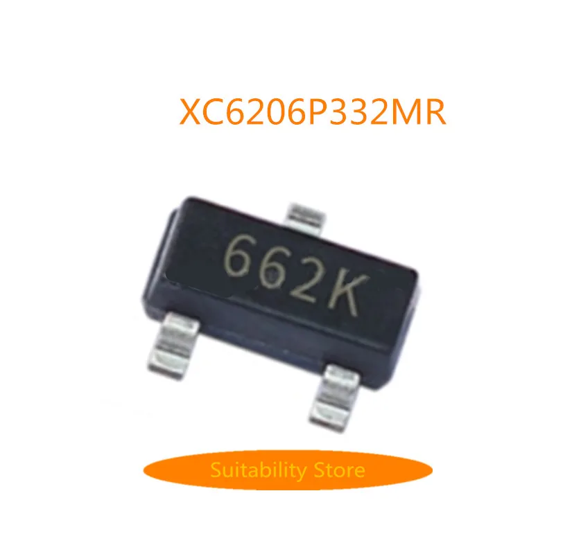 NEW XC6206P332MR 6206 CScreen printing: 662K SMT SOT23 3.3V low voltage drop regulator goods in stock