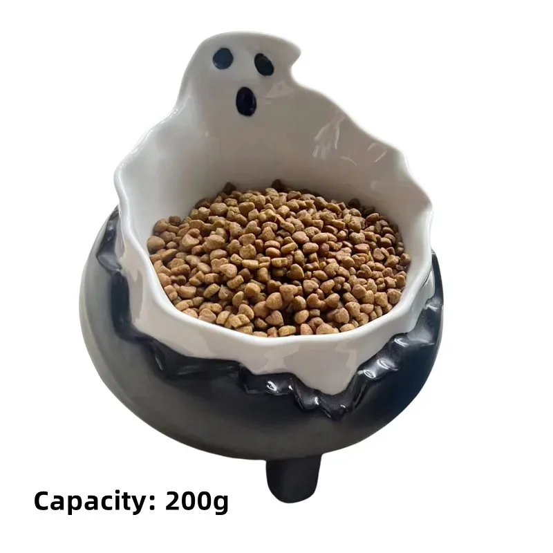 Ceramic Cat Water Fountain Dog Drinking Pet Water Dispenser Halloween,Graves,Cat Drinker Indoor Decor,Electronic Pet Fountain