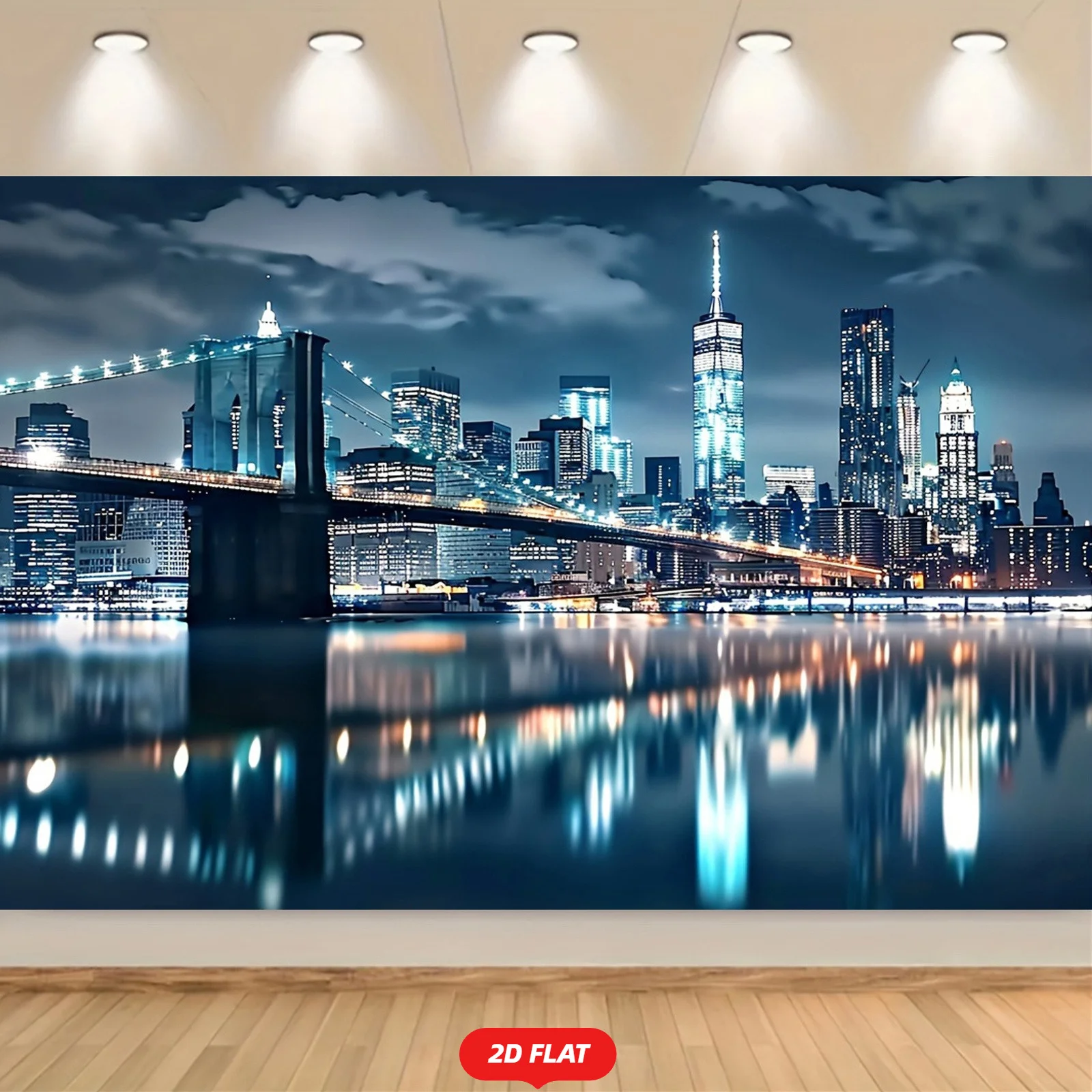 Tapeçaria de paisagem urbana de Nova York Ponte de Brooklyn e horizonte de Manhattan para decoração de casa urbana Arte de parede perfeita para sala de estar ou escritório