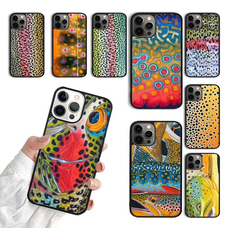 Rainbow Trout Fishing Skin Phone Case For iPhone 15 SE2020 11 12 13 14 Pro Max Mini Cover For iPhone XS Max XR 6 7 8 Plus Fundas